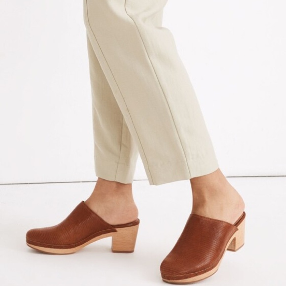 Madewell The Ayanna Clog in Lizard Embossed Leather